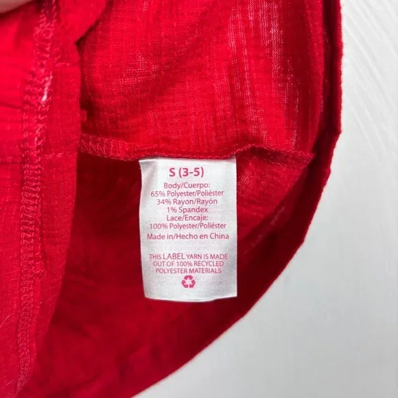 No Boundaries Blouse Red Boho Cute Off Shoulder Shirt Button Accent Solid Womens - Picture 4 of 6